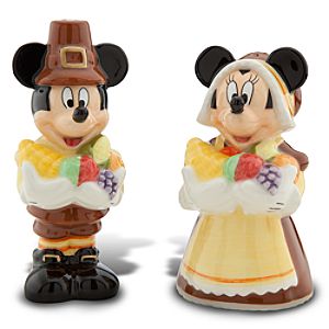 Thanksgiving Minnie and Mickey Mouse Salt and Pepper Shakers -- 2-Pc.