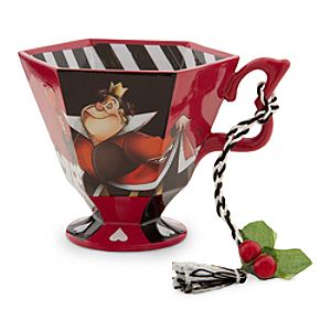 Alice in Wonderland Tea Cup Ornament - The Queen of Hearts