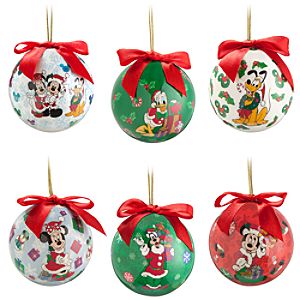 Santa Mickey Mouse Decoupage Ornament Set