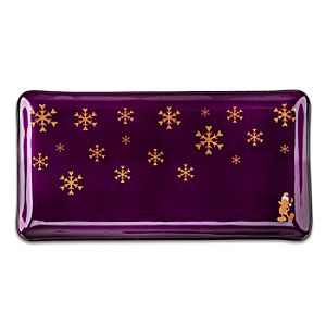 Santa Mickey Mouse Glass Glazed Holiday Tray