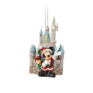 Santa Mickey & Cinderella Castle Ornament