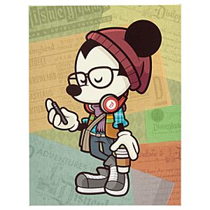 Mickey Mouse Happiest Hipster on Earth Gicleé on Canvas - Gallery Wrapped - Large