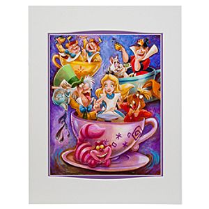 Alice in Wonderland Alice in a Tea Cup Deluxe Print by Darren Wilson