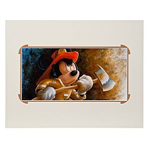 Mickey Mouse Fire Fighter Mickey Deluxe Print by Darren Wilson