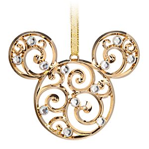 Mickey Mouse Icon Filigree Ornament - Gold