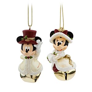 Minnie and Mickey Mouse Victorian Bell Ornament Set