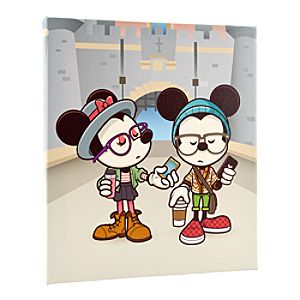 Mickey Mouse and Minnie New Castle Coffee Break Giclee on Canvas - Gallery Wrapped - Medium