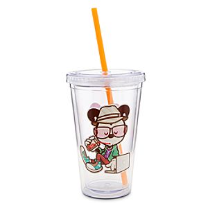 Mickey Mouse Hanging at Sams Tumbler with Straw