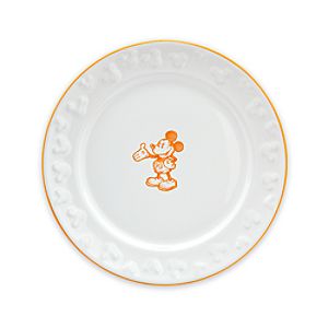 Gourmet Mickey Mouse Dessert Plate - White/Pumpkin