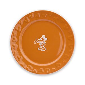 Gourmet Mickey Mouse Dessert Plate - Pumpkin/White