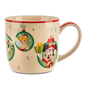 Mickey and Minnie Mouse with Tinker Bell Holiday Mug
