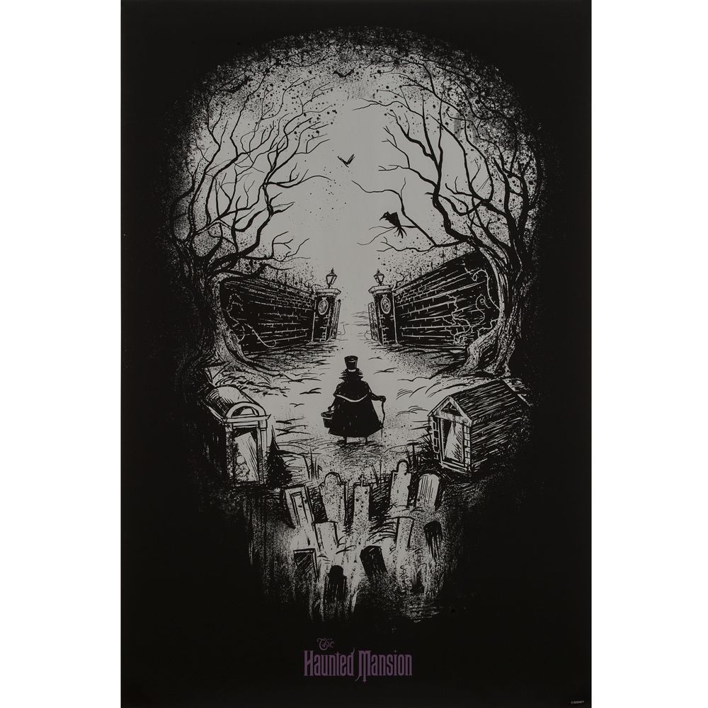 Hatbox Ghost Skull Poster - The Haunted Mansion