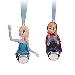 Anna and Elsa Bell Ornament Set