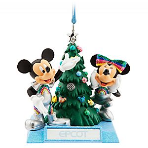 Mickey and Minnie Mouse Holiday Ornament - Epcot