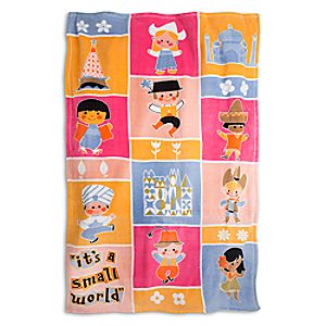 ''it's a small world'' Fleece Throw