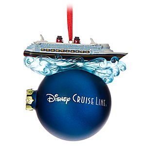 Disney Cruise Line Ball Ornament with Ship Miniature