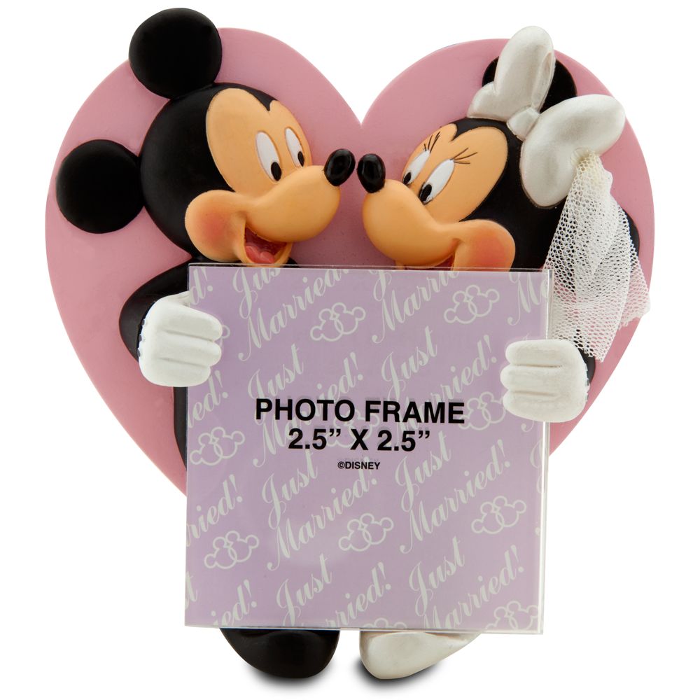 Wedding Minnie and Mickey Mouse Photo Frame Magnet -- 2 1/2 x 2 1/2