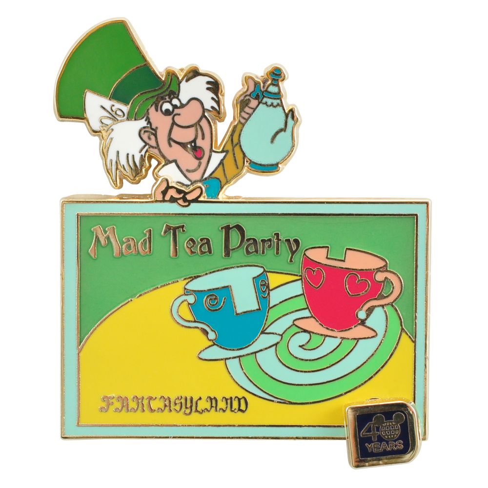 40th Anniversary Walt Disney World Mad Hatter Tea Party Pin