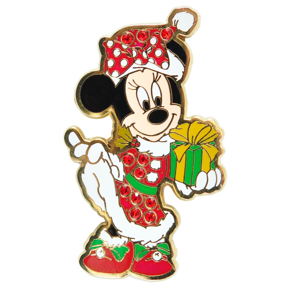 Rhinestone Santa Minnie Mouse Pin