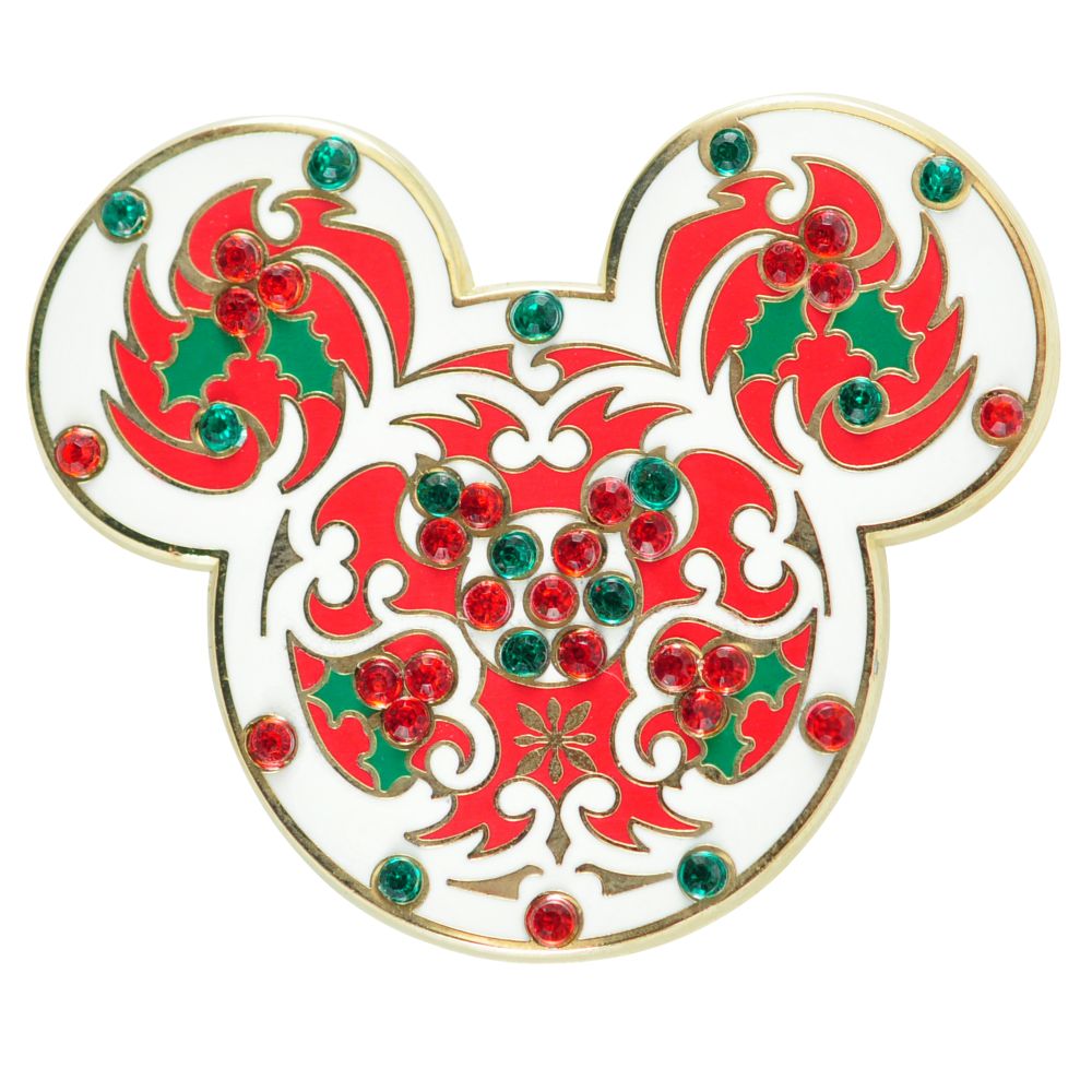 Rhinestone Holly Mickey Mouse Pin
