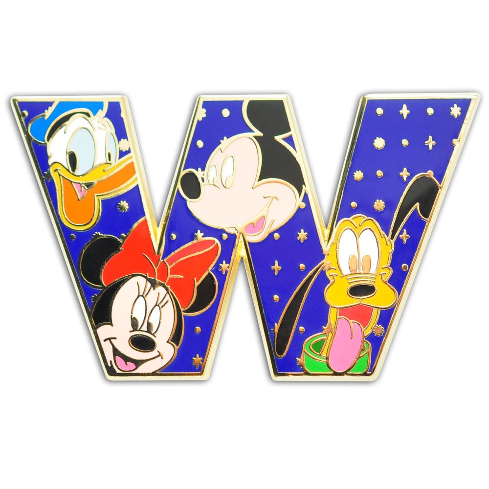 Alphabet Mickey Mouse and Friends Pin -- W