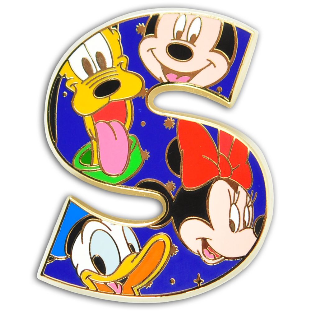 Alphabet Mickey Mouse and Friends Pin -- S