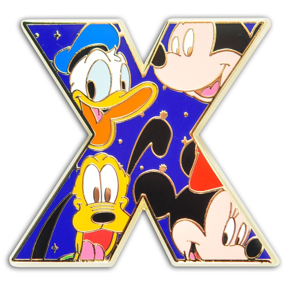 Alphabet Mickey Mouse and Friends Pin -- X