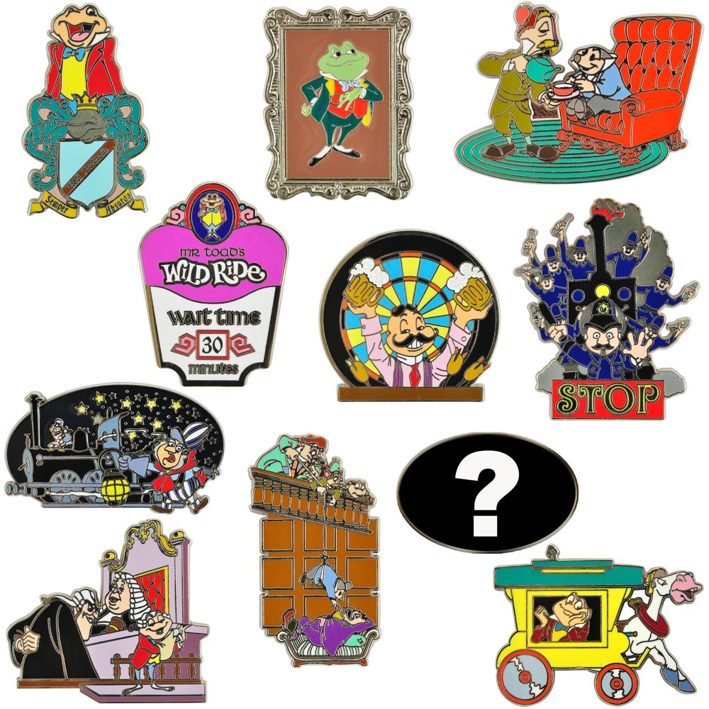 Reveal/Conceal Mr. Toads Wild Ride Mystery Pin Set -- 2-Pc.