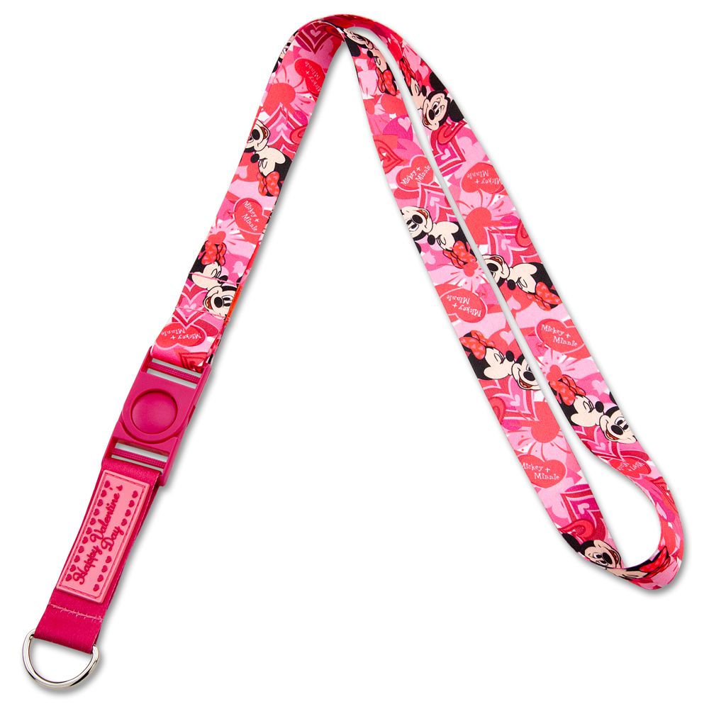 Valentine Minnie and Mickey Mouse Lanyard