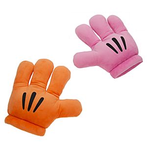 Mickey Mouse Plush Gloves - Mickey Mitts - Pink/Orange