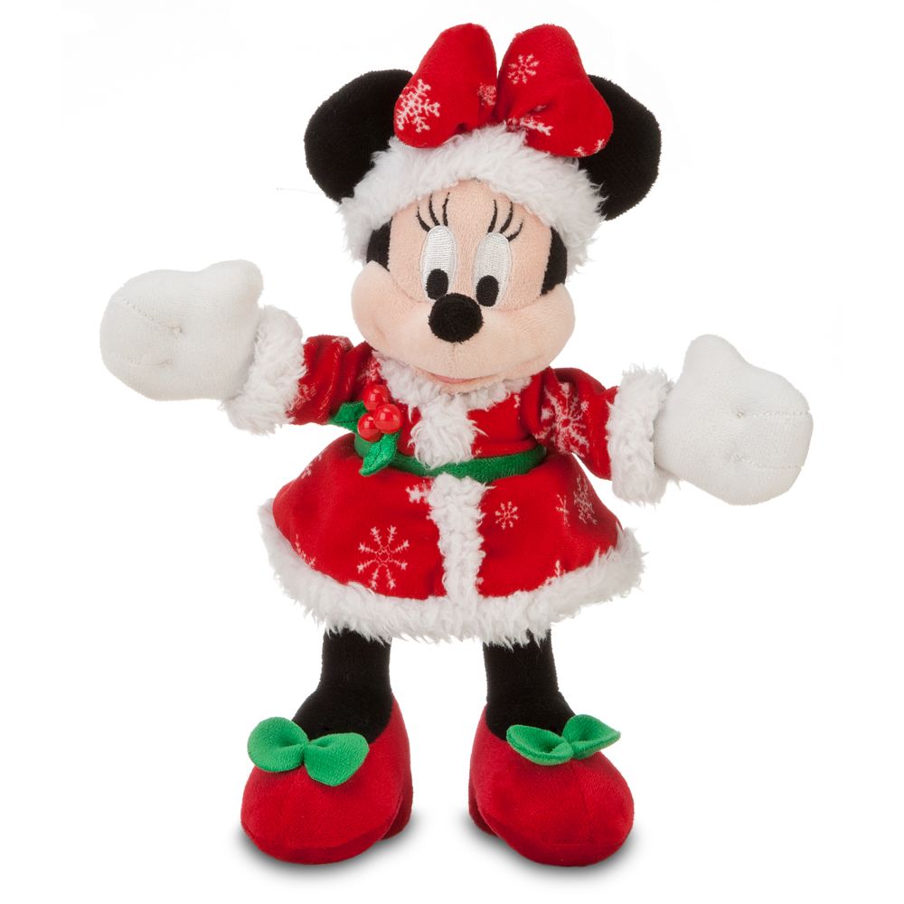 Santa Minnie Mouse Plush -- 9