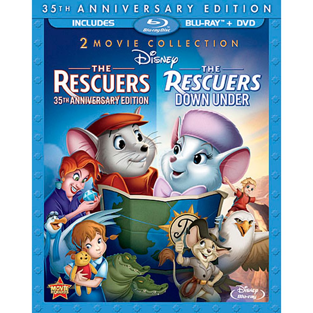 The Rescuers and The Rescuers Down Under Blu-ray and DVD 3-Disc 35th Anniversary Edition (in Blu-ray Amaray case)