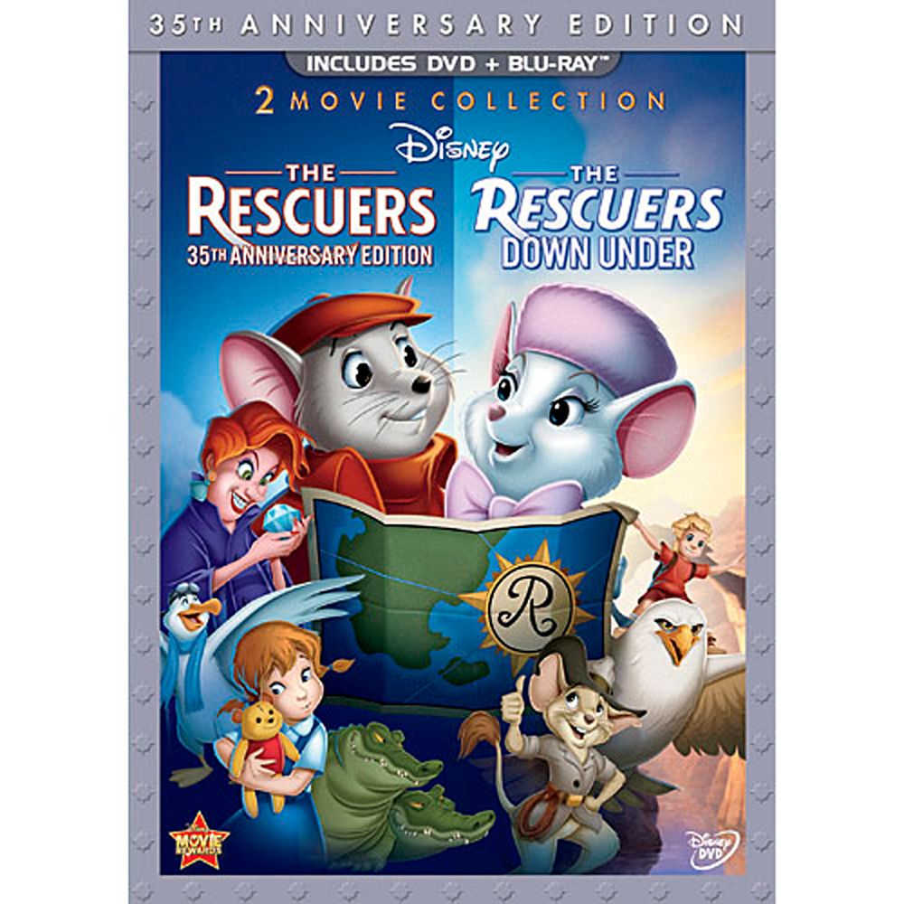 The Rescuers and The Rescuers Down Under Blu-ray and DVD 3-Disc 35th Anniversary Edition (in DVD Amaray case)