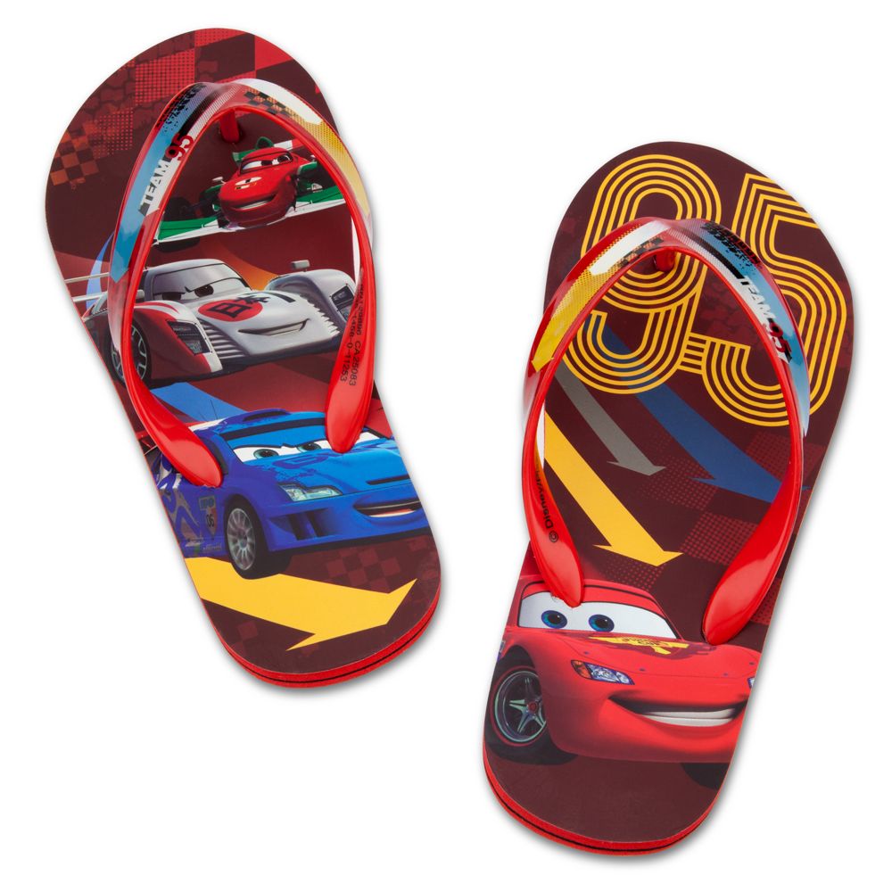 Cars 2 Lightning McQueen Flip Flops for Boys