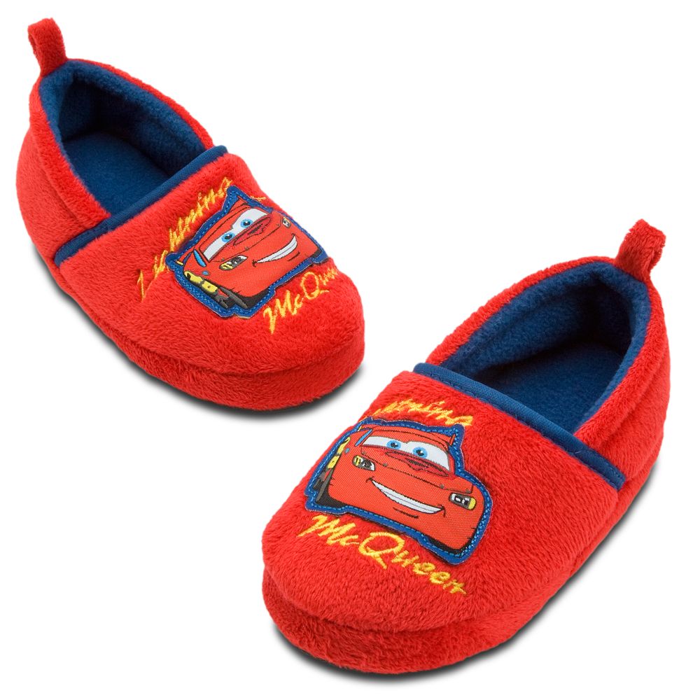 Plush Lightning McQueen Slippers for Kids