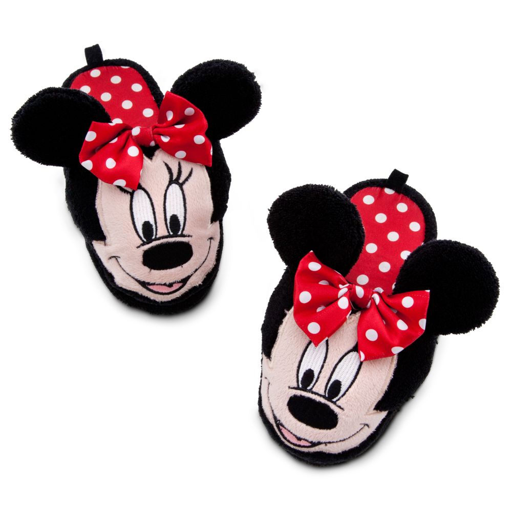 Plush Open Heel Minnie Mouse Slippers for Girls