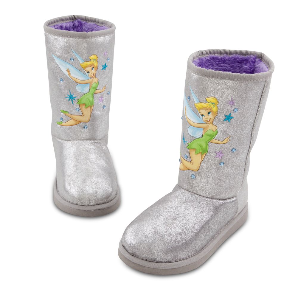 Sherpa-Lined Winter Fashion Tinker Bell Boots for Girls