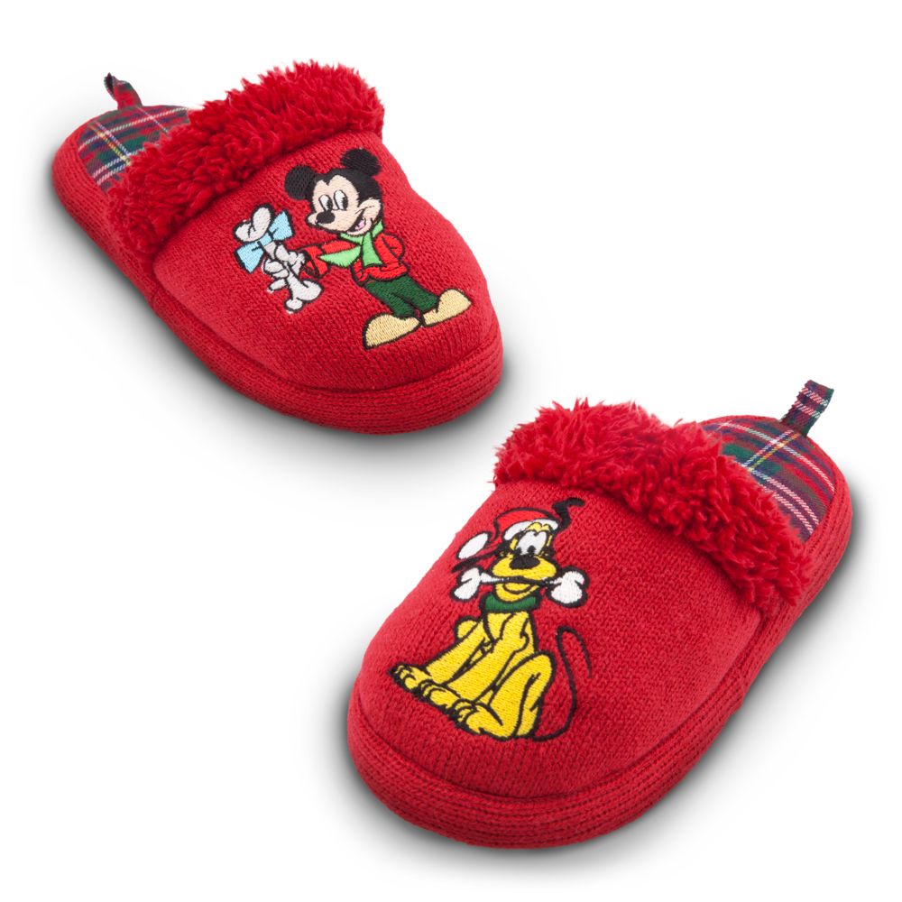 Mickey Mouse and Pluto Slippers for Kids - Holiday