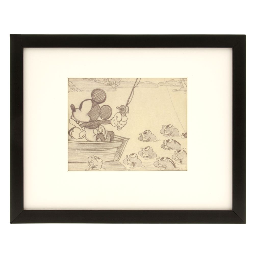 Mickey Fishin &acute; Around Framed Lithograph