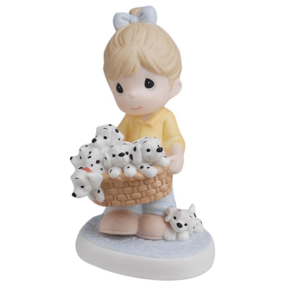 Disney Girl with Basket of Dalmatians ''You Are The Bright Spot Of My Day'' Figurine by Precious Moments