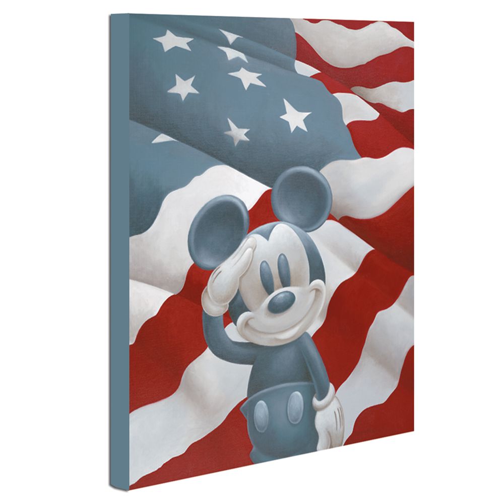 Mickey Salutes America Giclee on Canvas