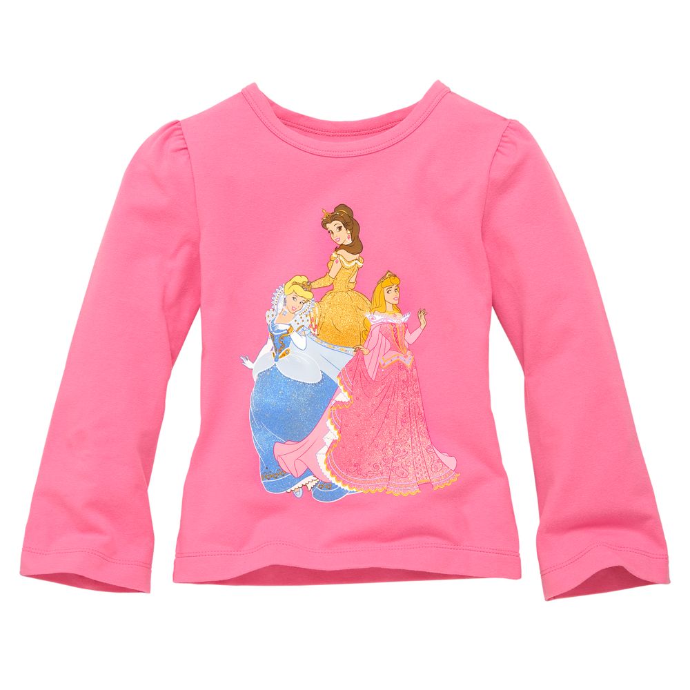 Puffed Long-Sleeve Disney Princess Tee For Girls